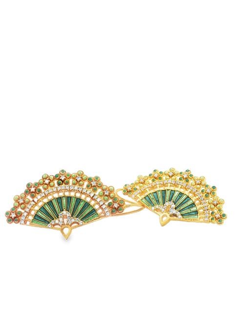 Diva gold crystal green earrings GOCCIAZZURRA JEWELS | ORDIVAOROVERDE